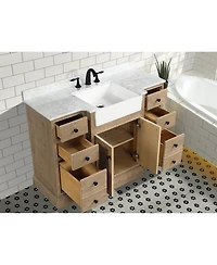 Ari Bath 48" Kelly, Weathered Fir Finish, Carrara Marble Countertop