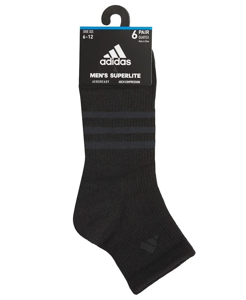 adidas Men's Superlite 3.0 Quarter Socks, 6-Pack