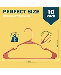 Lifemaster heavy-duty plastic hangers for clothes, dresses & coats non-slip grooves, space-saving design, holds 5 lbs -pack