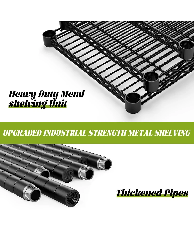 Lovmor 3-Tier 48 in W x 47 in H x 20 in D Height Adjustable Garage Wire Shelving Unit