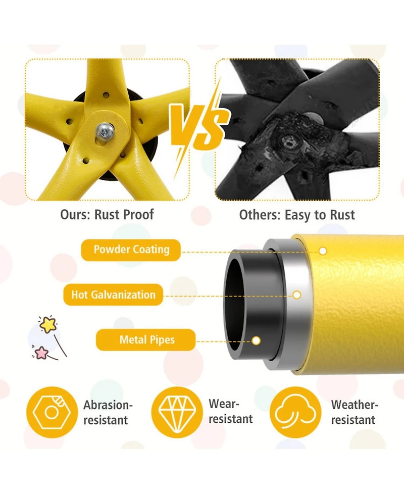 Sugift 10 Feet Dome Climber with Swing and 800 Lbs Load Capacity-Green.