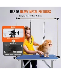 Cozito Foldable Pet Grooming Table with Double Arms, 36" x 24", Holds up to 330 lbs