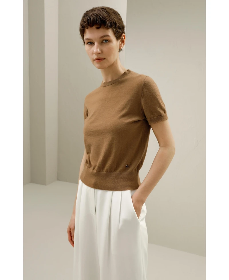 Lilysilk Women's Cashmere Round Neck Top