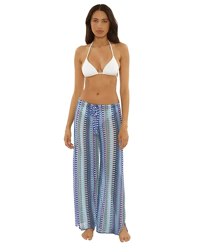 Becca Women's Sundown Striped Crochet Cover-Up Pants