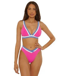 Becca Women's Color-Block High-Waist Swim Bottoms