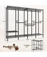 Raybee Clothes Rack Heavy Duty 1100 Lbs Capacity Clothing Racks for Hanging Clothes Adjustable Garment Rack