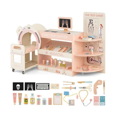 Hongge Kids Doctor Play Set with Wooden Pretend Hospital Kit