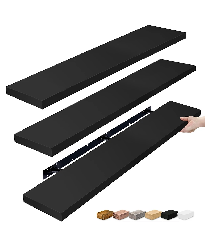Sorbus 3 Pack 55 Inch Wall Mounted Floating Shelves - for Bathroom, Decor Bedroom, Kitchen, Living Room, Book Storage