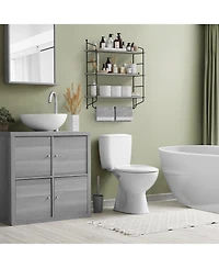 Sorbus 3-Tier Wooden Floating Shelves with Metal Brackets