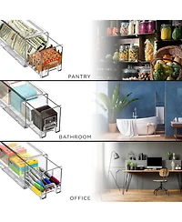 Sorbus 6 Pack Small Clear Stackable Pull Out Refrigerator Organizer Bins - Kitchen, Freezer & More