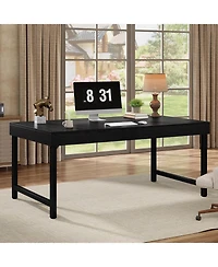 Tribesigns 55" Industrial Executive Desk, Rustic Simple Computer Laptop Desk, Study Writing Table Business Workstation