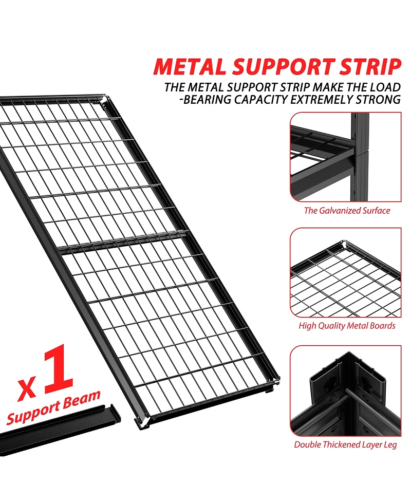 Lovmor in W x 72 in H x 24 in D Adjustable Heavy Duty Concealed Column Metal Shelving Unit