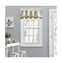 Ellis Curtain Plaza Classic Ticking Stripe Printed on Natural Ground Double Layer Bradford Valance 58" x 15"