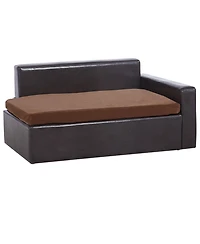 Cozito Faux Leather Pet Sofa for Medium Pets, Holds up to 110 lbs., Black