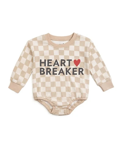 Sweet Wink Baby Boys Heartbreaker Checkered Valentine's Day Long Sleeve Romper