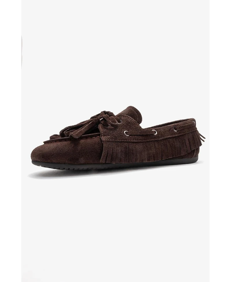 Forever & Always Shoes Women's Fenora Leather Tassel Loafer