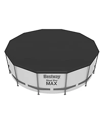 Bestway Flowclear 12 Foot Round Pool Cover w/ Drain Holes for Above Ground Pools
