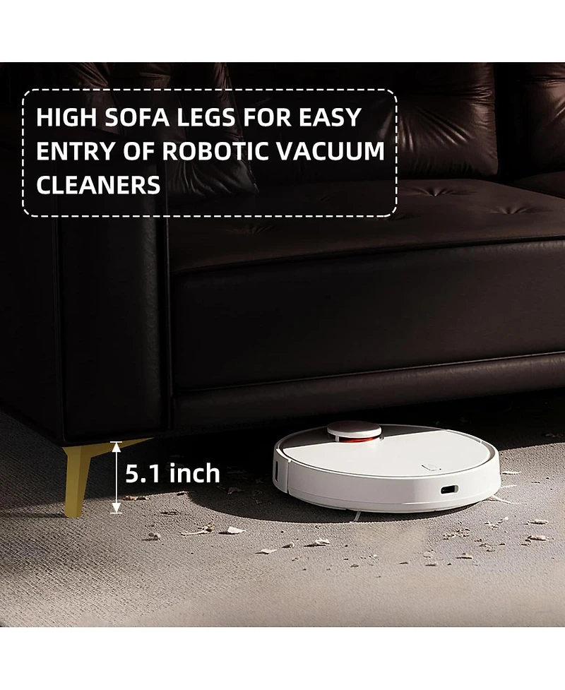 Maison Boucle 92" Faux Leather King Size Convertible Pull-Out Sleeper Sofa Bed with Wide Armrests & Pillows, 4-Seater