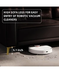 Maison Boucle 92" Faux Leather King Size Convertible Pull-Out Sleeper Sofa Bed with Wide Armrests & Pillows, 4-Seater