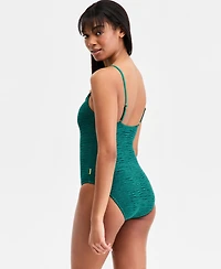 Vince Camuto Women's Scoop Neck Texture One-Piece Swimsuit