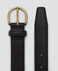 Mango Men's Pebbled Leather Belt