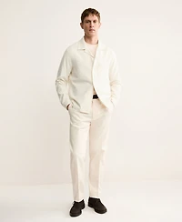 Mango Men's Regular Fit Pleated Cotton Pants