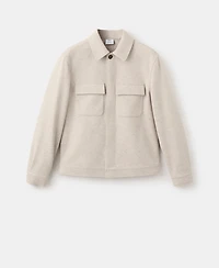 Mango Men's Pockets Flannel Overshirt