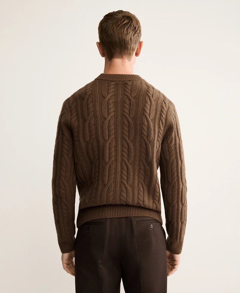 Mango Men's Wool Braided Sweater