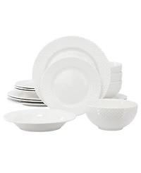 Elama Kim Hobnail 16-Pc. Dinnerware Set, Service For 4