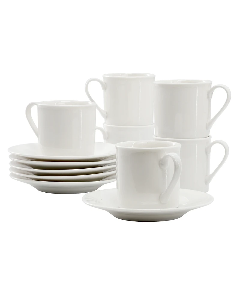 Elama Aspin 12-Pc. Espresso Cup & Saucers, Service For 6