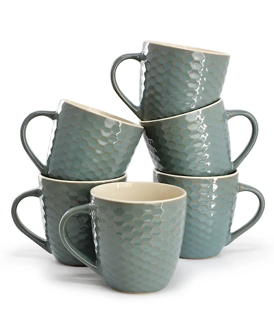 Elama Honeycomb Mugs, Set of 6, Service For 6