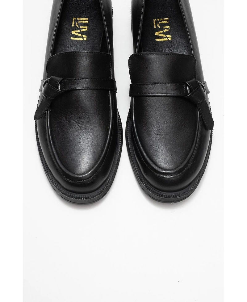 Forever & Always Women's Shoes Galea Buckled Leather Loafers