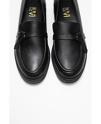 Forever & Always Women's Shoes Galea Buckled Leather Loafers