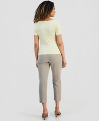 I.N.C. International Concepts Petite Asymmetrical Neck Top Petite Mid Rise Slim Trousers Macys Exclusive