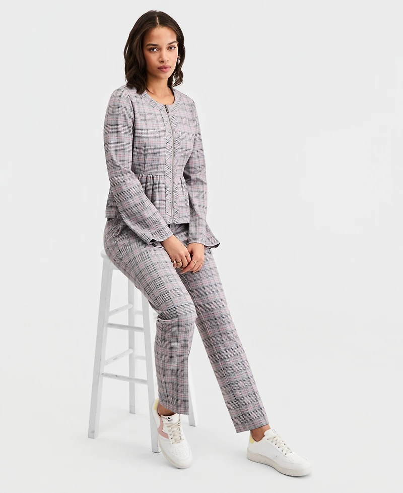 Liverpool Los Angeles Women's Glen Plaid Peplum Jacket