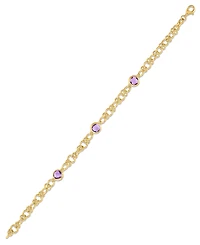 Macy's Amethyst (2-3/8 ct. t.w.) Station Diamond Cut Circle Bracelet 14k Gold Over Sterling Silver (Also Available Citrine and Onyx)
