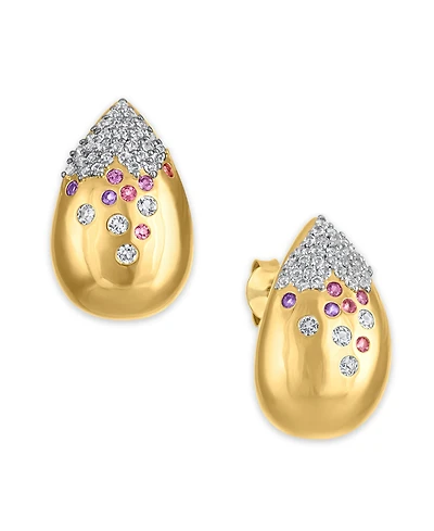 Macy's Multi-Gemstone Confetti Teardrop Earrings in 14k Gold Over Sterling Silver
