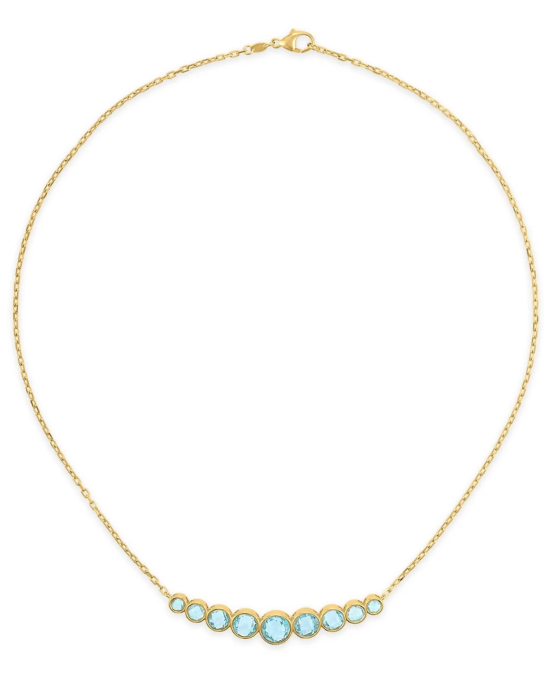 Macy's Amethyst (6-7/8 ct. t.w.) Bezel Set Smile Necklace 14k Gold Over Sterling Silver (Also Available Sky Blue Topaz)