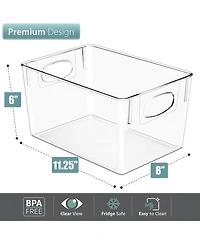Sorbus 8 Pack Large Clear Storage Bins - for Kitchen, Fridge, Cabinet, Pantry Organization and Storage