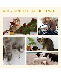 Aostirmotor 40" 5-Level Revolving Stair Cat Tree with Play Center and Resting Perch