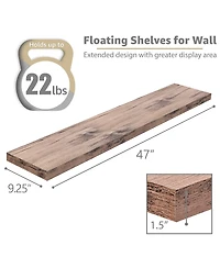 Sorbus 3 Pack 48 Inch Wall Mounted Floating Shelves - for Bedroom, Kitchen, Living Room, Bathroom Shelves, Farmhouse Home Decor