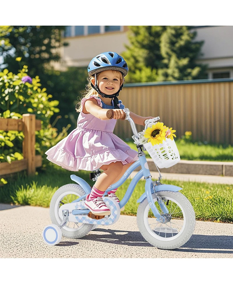 Sugift 12 Inch Kids Bike with Adjustable Handlebar and Seat for 3-4 Year Old