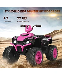Sugift 12V Kids Ride-On Atv with Led Lights and Treaded Tires