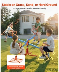 Mecale 4-Seat Sit and Spin Teeter Totter Kids Seesaw with 110 lb Capacity per Seat