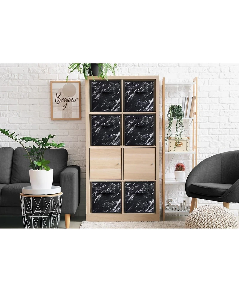 Sorbus 11 Inch 4 Pack Foldable Fabric Storage Cube Bins with Handle - for Organizing Home, Closet, Nursery, Playroom, and More