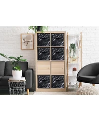 Sorbus 11 Inch 4 Pack Foldable Fabric Storage Cube Bins with Handle - for Organizing Home, Closet, Nursery, Playroom, and More