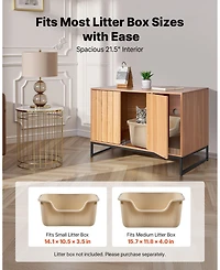 Cozito 31.5" Wooden Litter Box Enclosure with Scratch Pad & Storage