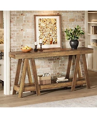 Tribesigns 70.87" Farmhouse Console Table, 2-Tier Entryway Accent Table Behind Sofa for Living Room, Entrance, Foyer