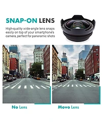 Movo iVlog3 Smartphone Video Bundle with Microphone, Mini Tripod, Led Camera Light, Wide-Angle Lens