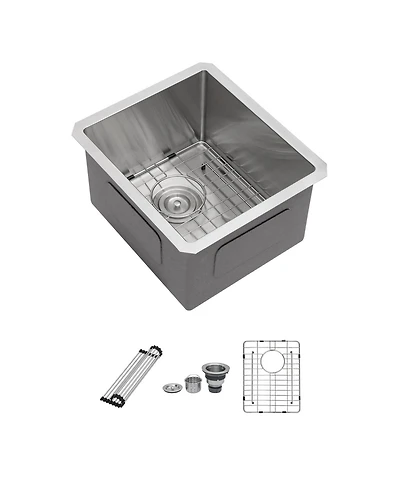 flynama 14x18x9inch Undermount Kitchen Sink Single Bowl Stainless Steel 16 Gauge Deep Basin